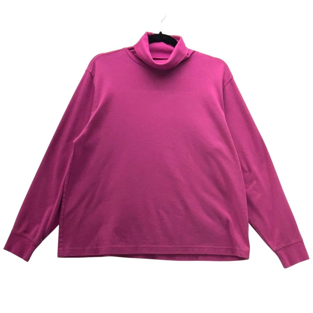 Lands End Turtleneck Large Magenta Feminine Basic Capsule  Baselayer Worn-in‎